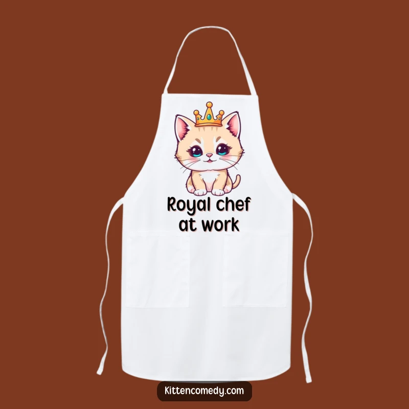 Funny Kawaii Kitten Crown Apron - Regal & Pleased Kitchenwear