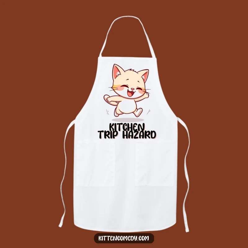 Funny Kitten Stumble Apron: Clumsy Kitty Kitchen - Humorous Cooking Gift