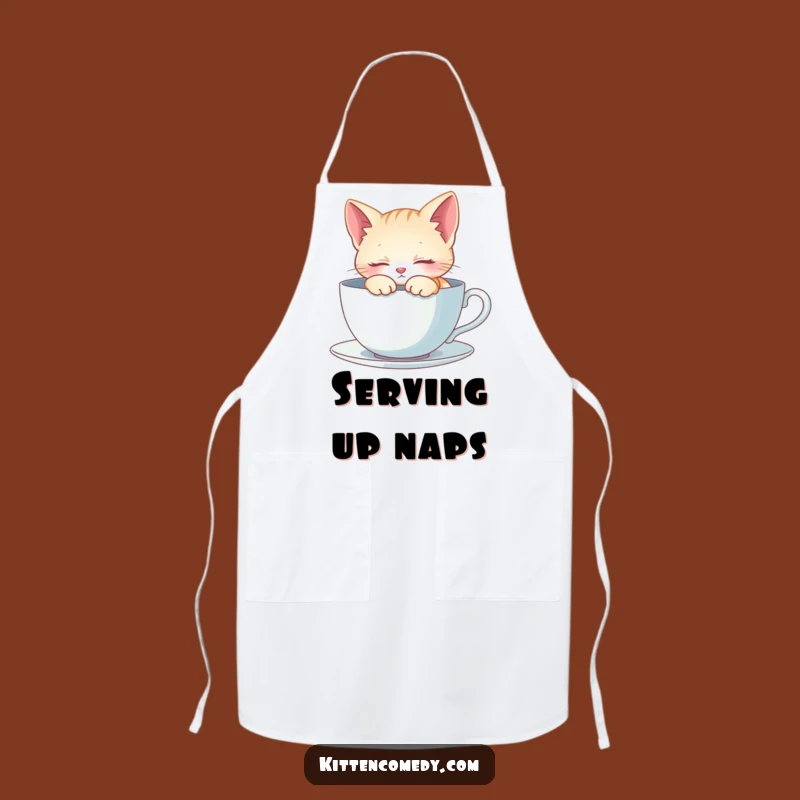 Funny Kitten Napping Apron - Chef's Cozy Kitchen Gift!