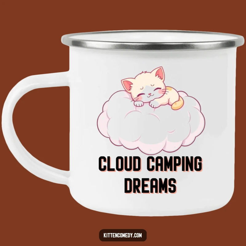 Funny Kitten Cloud Nap Camping Mug: Durable Drinkware for Cat Lovers