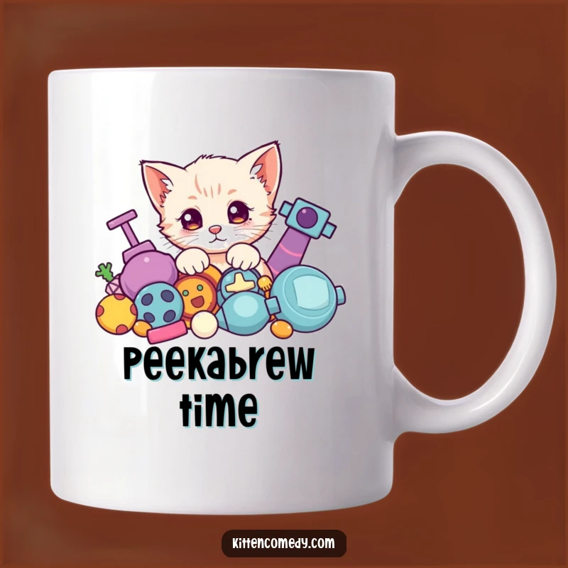 Funny Kawaii Kitten Toy Peek Mug - Curious & Cute Gift for Cat Fans
