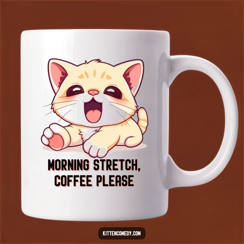Funny Kawaii Kitten Yawn Mug - Relaxing Cat Gift for Cozy Mornings