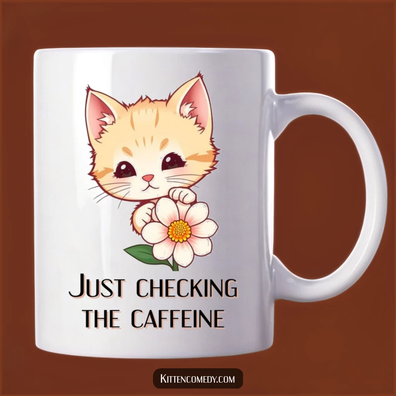 Funny Kitten Peeking Flower Mug: Adorable & Hilarious Gift for Cat Lovers