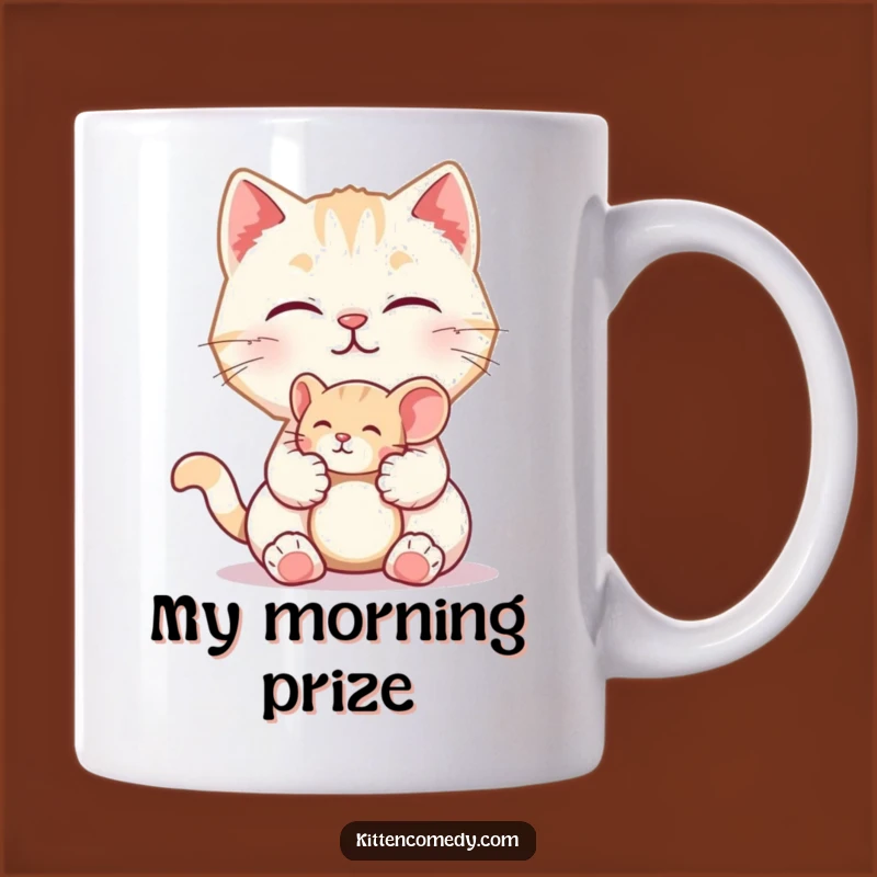 Funny Kitten Mouse Mug: Adorable Playful Kitty - Perfect Humorous Gift