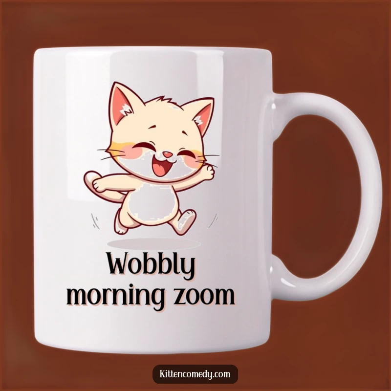 Funny Kitten Stumble Mug: Clumsy Kitty Fun - Perfect Humorous Gift