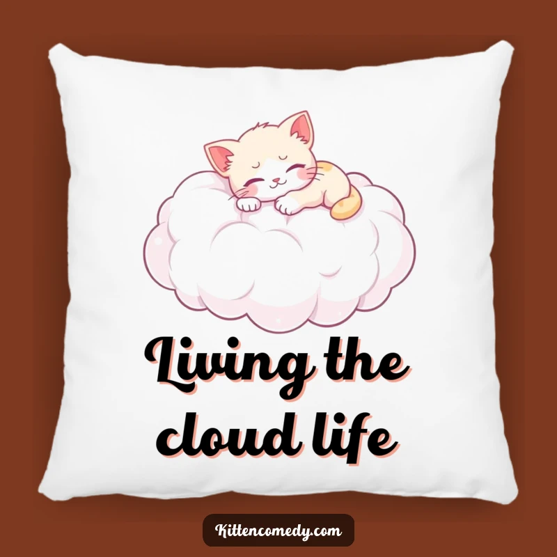 Funny Kitten Cloud Nap Pillow: Comfy Cushion with Adorable Cat Art