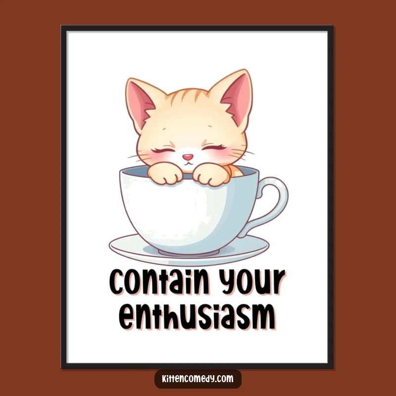 Funny Kitten Napping Digital Art - Instant Serene Decor, Gift!
