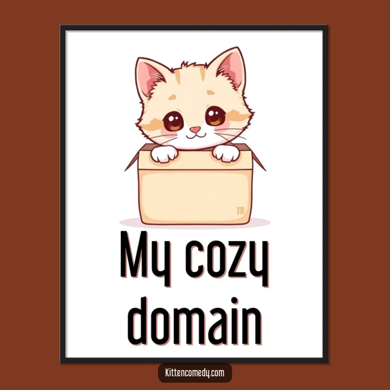 Funny Kawaii Kitten Box Peek Digital Print: Instant Adorable Decor!