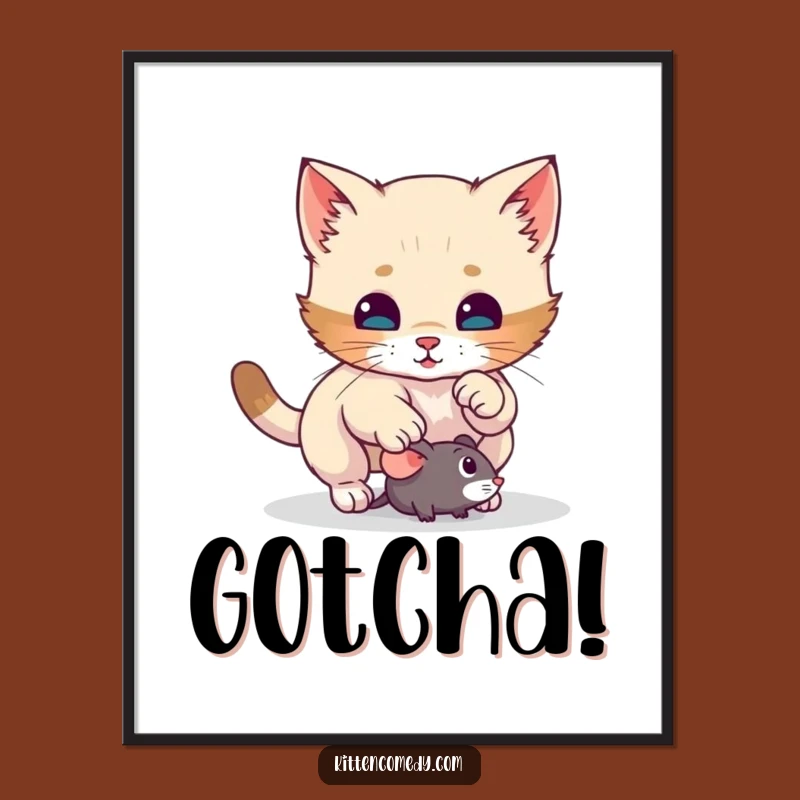 Funny Kitten Pounce Digital Art: Instant Hilarious Surprise Cat Download