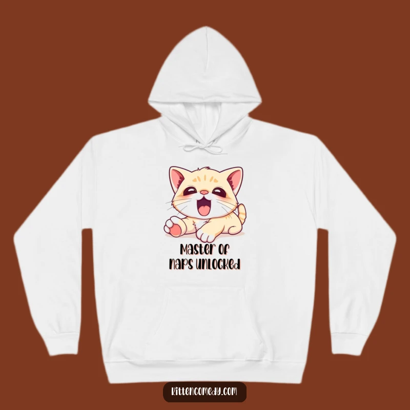 Cozy Funny Kawaii Kitten Yawn Hoodie - Snuggle Up with Sweet Dreams
