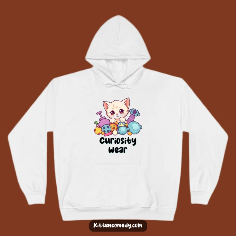 Cozy Kawaii Kitten Peek Hoodie - Snuggle Up with Playful Curiosity