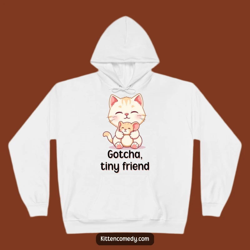 Funny Kitten Mouse Hoodie: Cozy Playful Kitty - Warm Humorous Gift