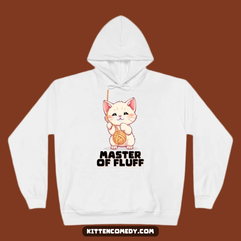 Cozy Funny Kawaii Kitten Yarn Ball Hoodie - Warm and Playful Gift for Cat Lovers