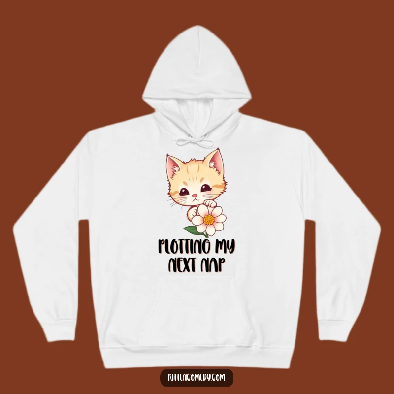 Funny Kitten Peeking Flower Hoodie: Cozy & Hilarious Cat Apparel for Winter