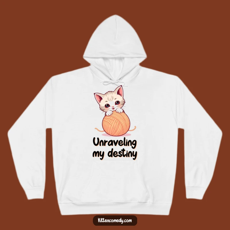 Funny Kitten Yarn Pounce Hoodie - Cozy & Cute Gift!