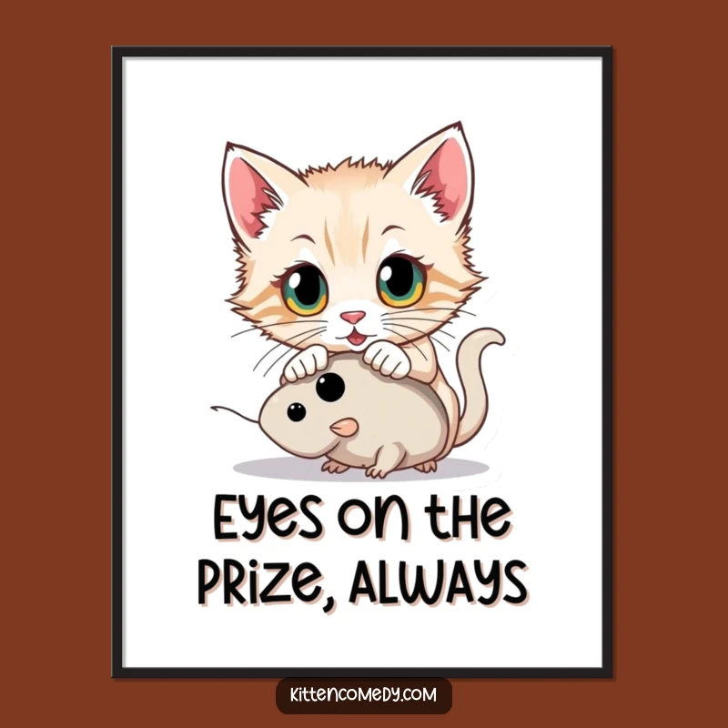 Free Printable Wall Art: Pouncing Kitten, Playful Hunter, Funny Downloadable Decor for Cozy Spaces