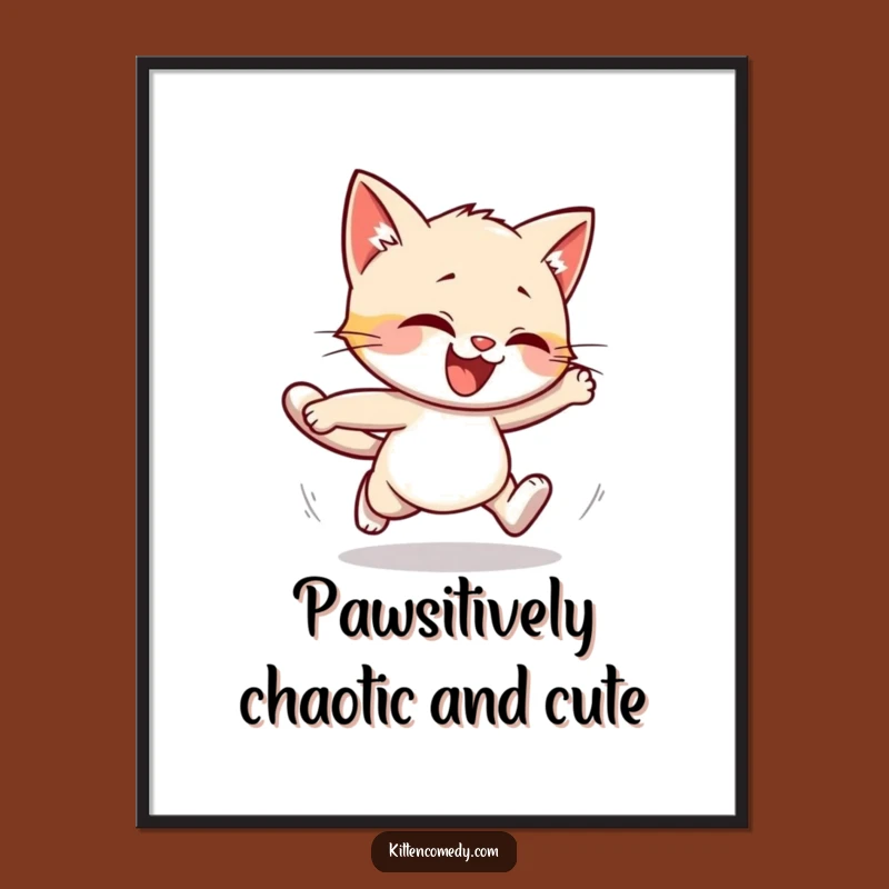Funny Free Printable Wall Art: Hilarious Kitten Stumble Downloadable Art