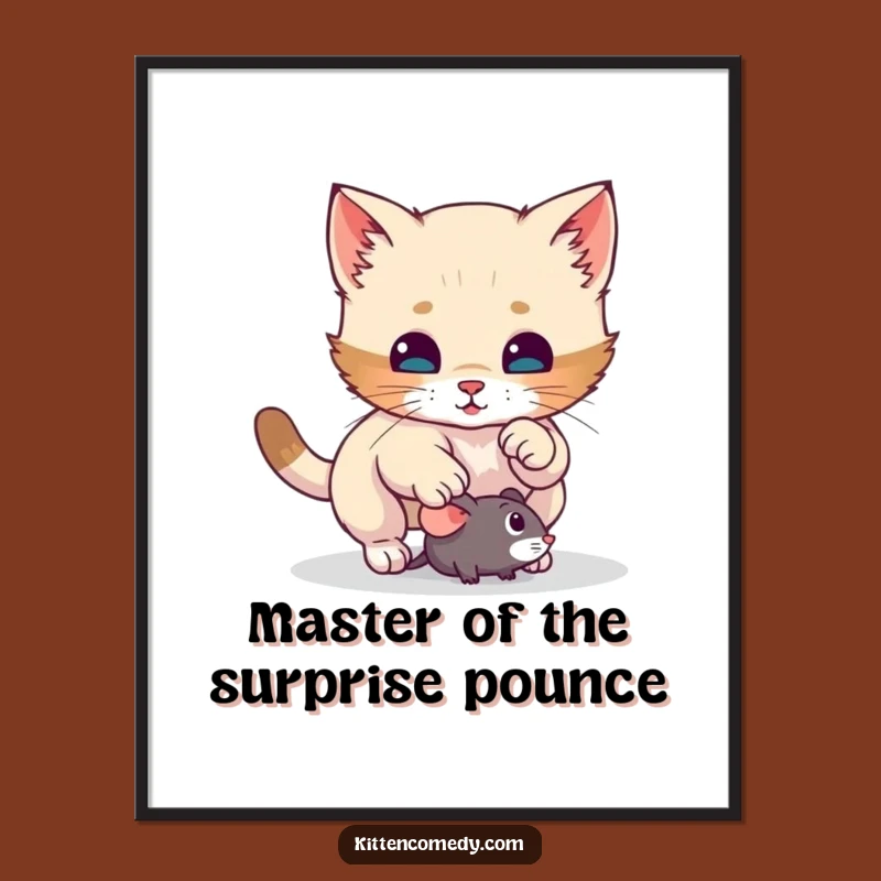 Funny Free Printable Wall Art: Playful Kitten Pounce - Whimsical Downloadable Decor