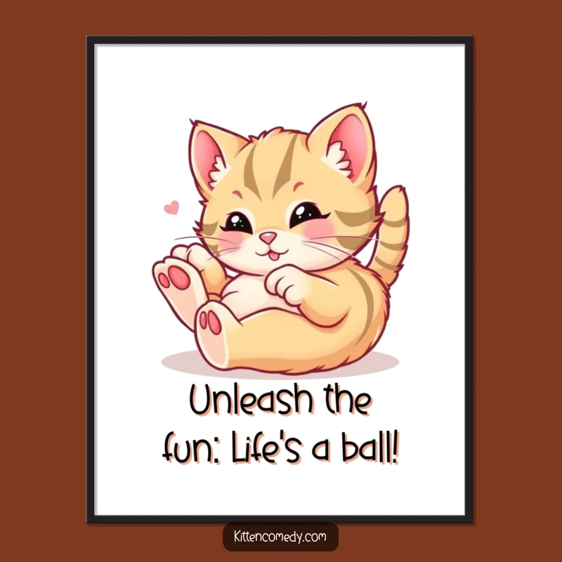 Free Printable Wall Art: Playful Kitten Funny Downloadable Home Decor