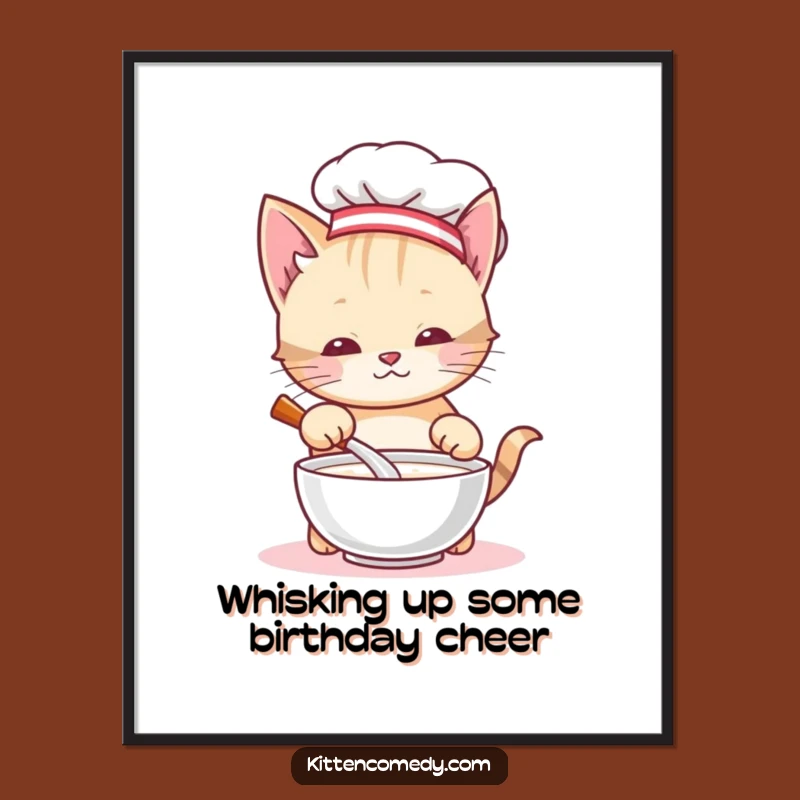 Free Printable Wall Art: Funny Chef Kitten Cooking Up Smiles, Downloadable Home Decor