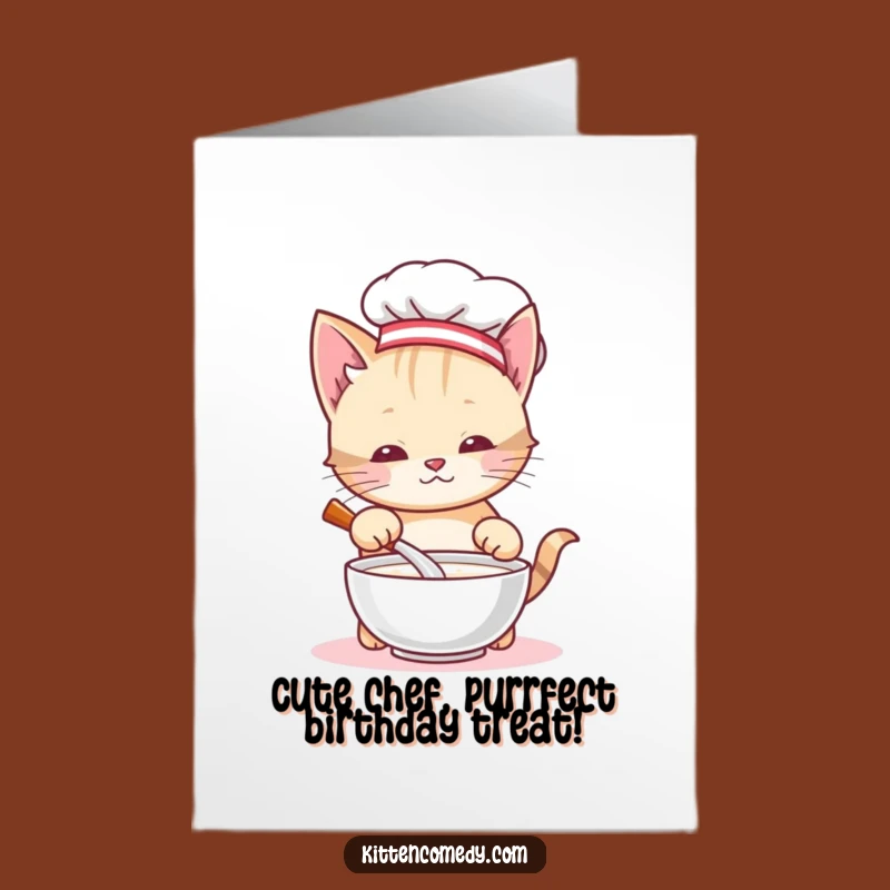 Free Printable Birthday Card: Hilarious Chef Kitten Baking Fun, Downloadable DIY Gift