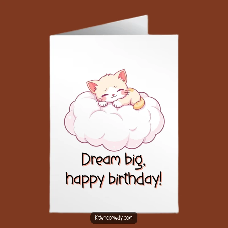 Free Printable Kitten Birthday Card: Cloud Napper for a Sweet, Dreamy, Downloadable Gift