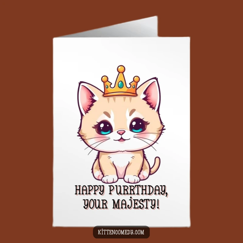 Free Printable Royal Kitten Birthday Card - Regal & Pleased Wishes Await!