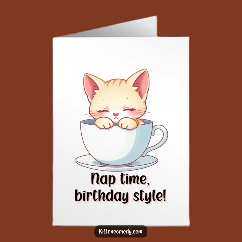 Funny Kitten Nap Birthday Card Free Printable: Cozy Wishes Downloadable!