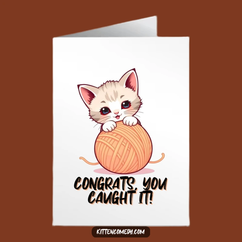 Free Printable Kitten Pounce Card: Congrats Downloadable Gift for Joy!