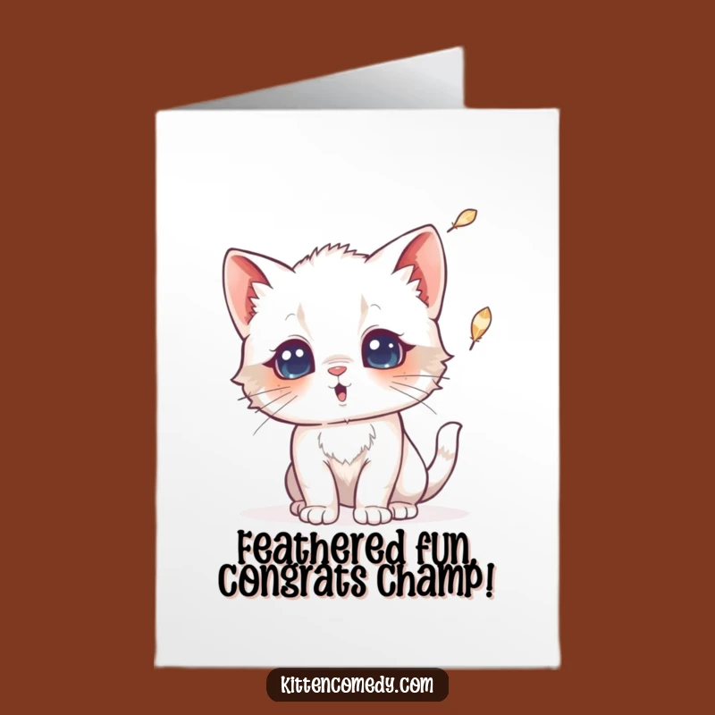 Free Printable Congrats Card: Kitten's Surprise for Your Amazing Achievement