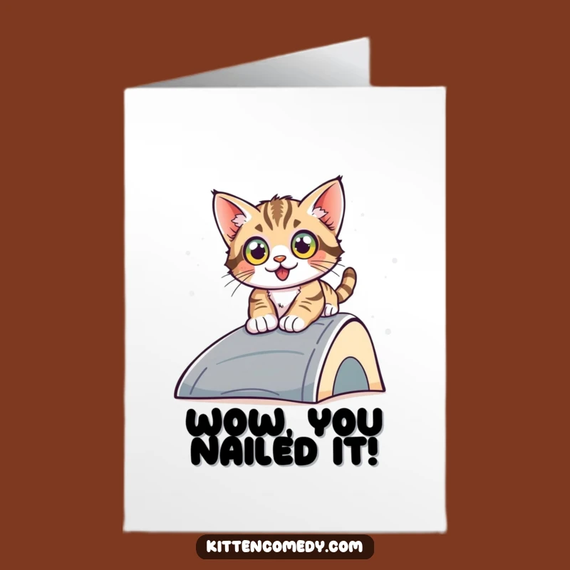 Free Printable Congrats Card: Kitten's Speeding Success, Hilarious Downloadable Gift