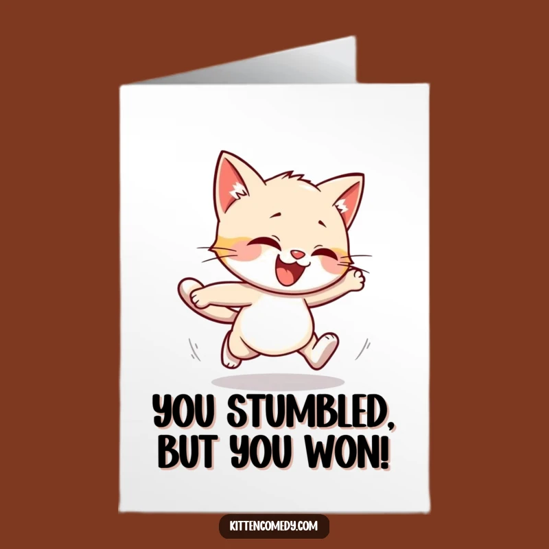 Free Printable Congrats Card: Funny Kitten Stumble Hilarious Downloadable
