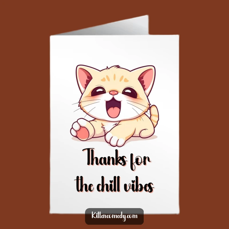 Free Printable Kawaii Kitten Thank You Card - Funny Yawn Downloadable Gift