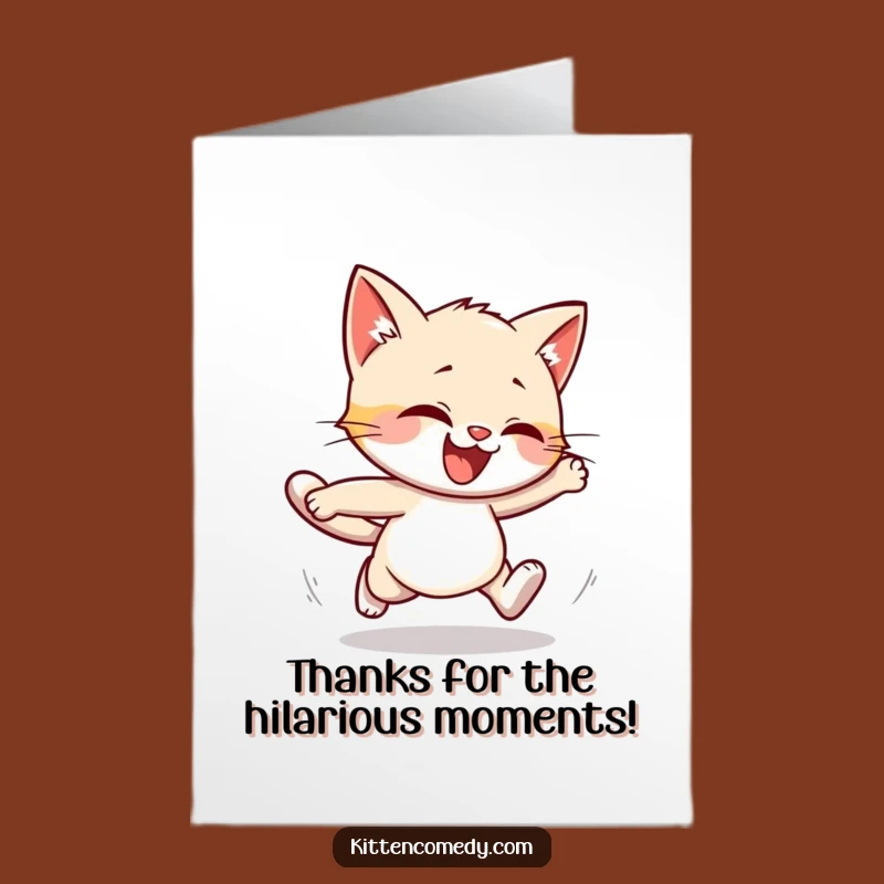 Free Printable Thank You Card: Funny Kitten Stumble Hilarious Downloadable