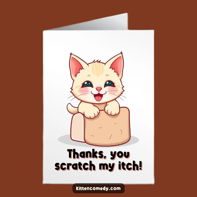 Free Printable Thank You Card: Grinning Kitten Slide - Hilarious DIY Gift