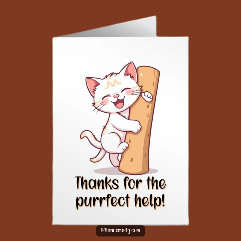 Free Printable Thank You Card: Kitten's Climb of Gratitude, Print at Home
