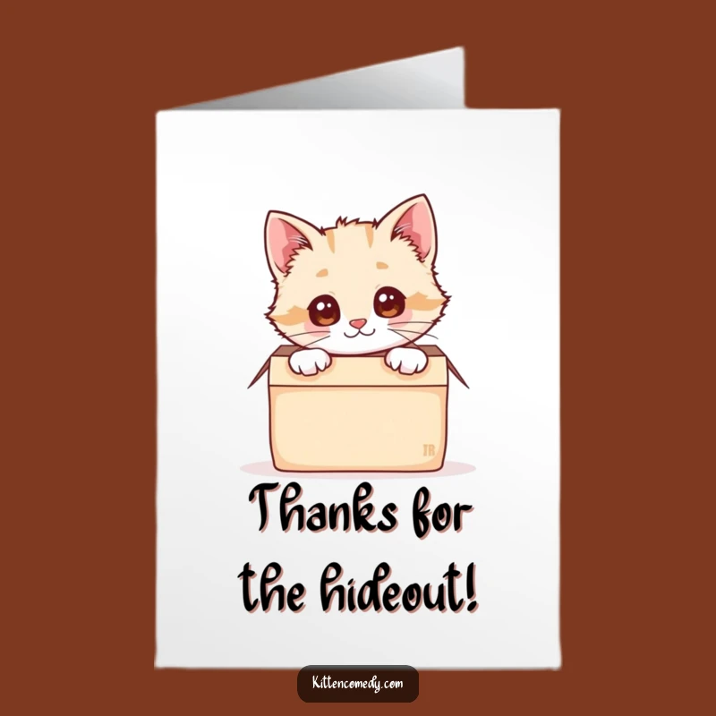 Free Printable Kawaii Kitten Thank You Card: Cozy Box Kitten Gratitude Gift
