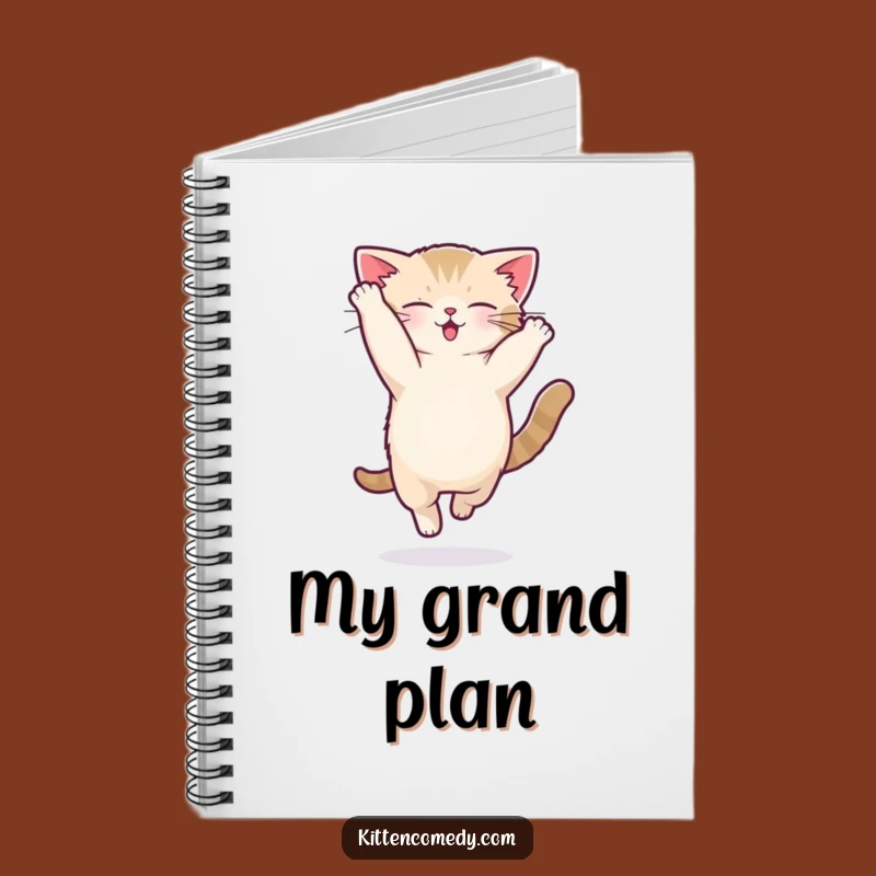Funny Kawaii Kitten Acrobat Flip Notebook - Energetic Journal for Cat Lovers' Ideas