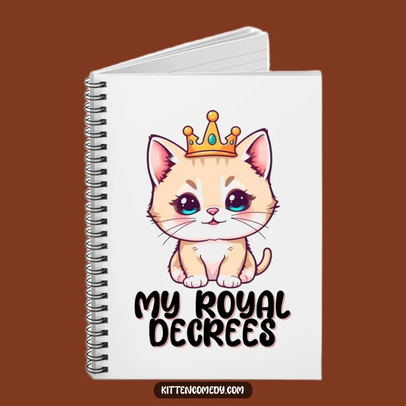 Funny Kawaii Kitten Crown Notebook - Regal & Pleased Journal