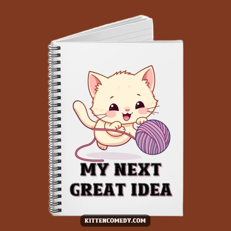 Funny Kawaii Kitten Yarn Chase Notebook - Jot Down Ideas Hilariously