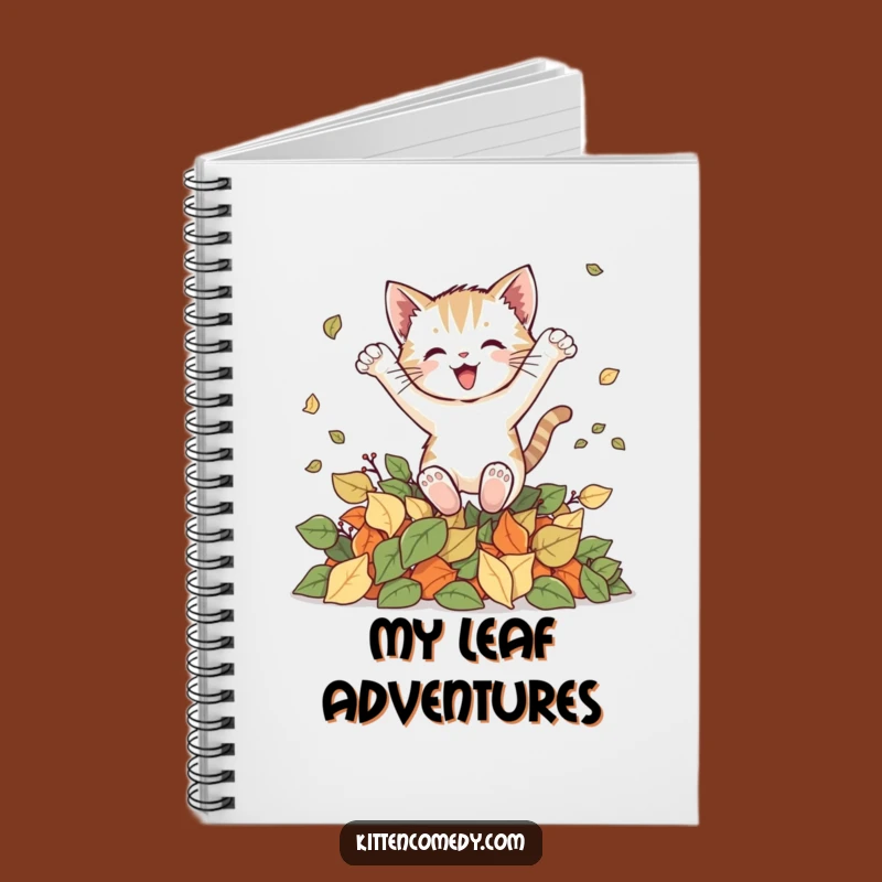 Funny Kitten Leaf Leap Notebook: Journal Your Autumn Adventures