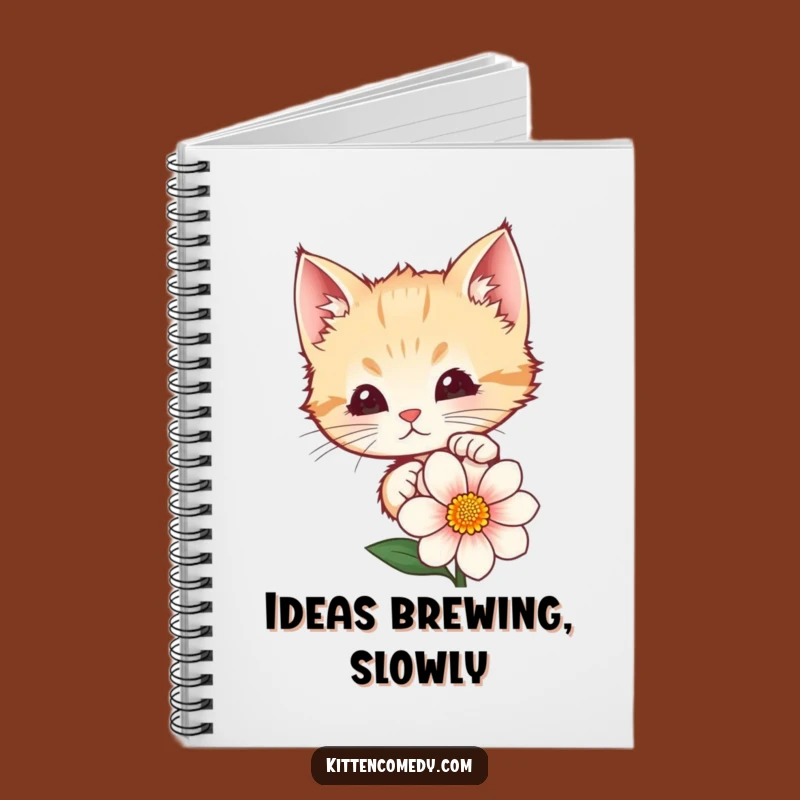 Funny Kitten Peeking Flower Notebook: Jot Down Ideas with Playful Curiosity