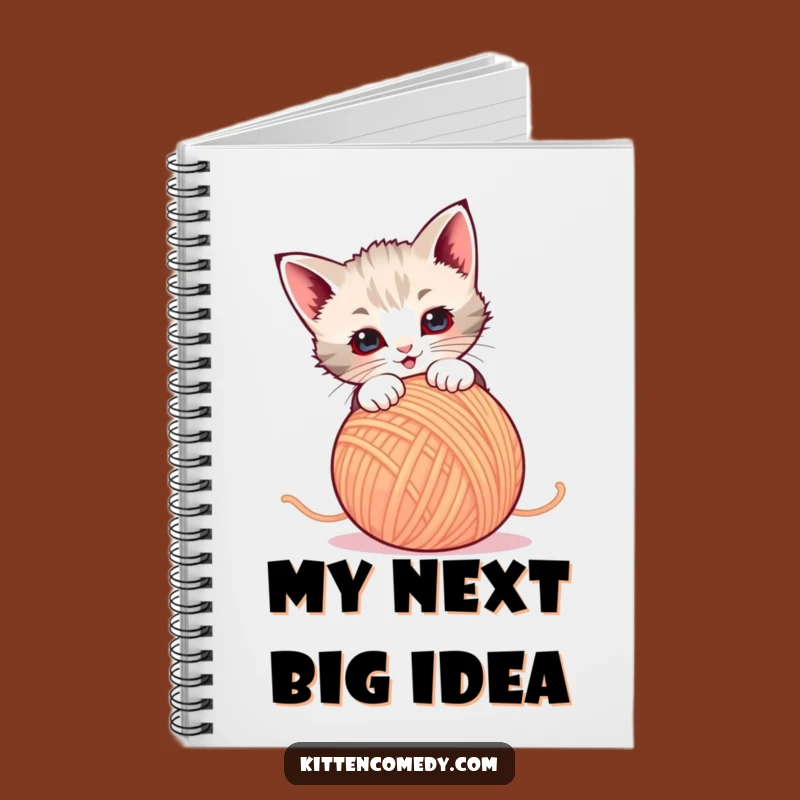 Funny Kitten Yarn Pounce Notebook - Jot Down Ideas, Cute Gift!