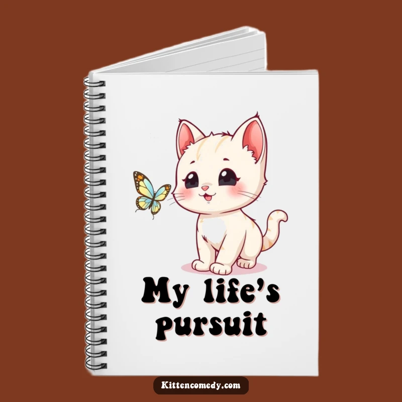 Funny Kawaii Kitten Butterfly Chase Notebook: Jot Down Funny Ideas!
