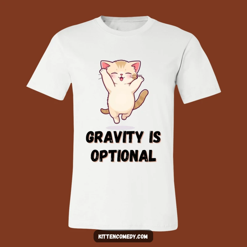 Funny Kawaii Kitten Acrobat Flip T-Shirt - Energetic and Hilarious Tee for Cat Fans