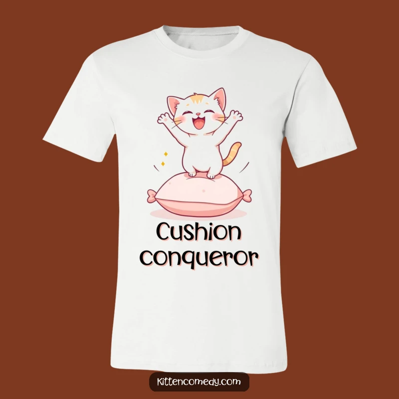 Funny Kawaii Kitten Leaping T-Shirt - Exuberant & Cute Gift for Cat Fans