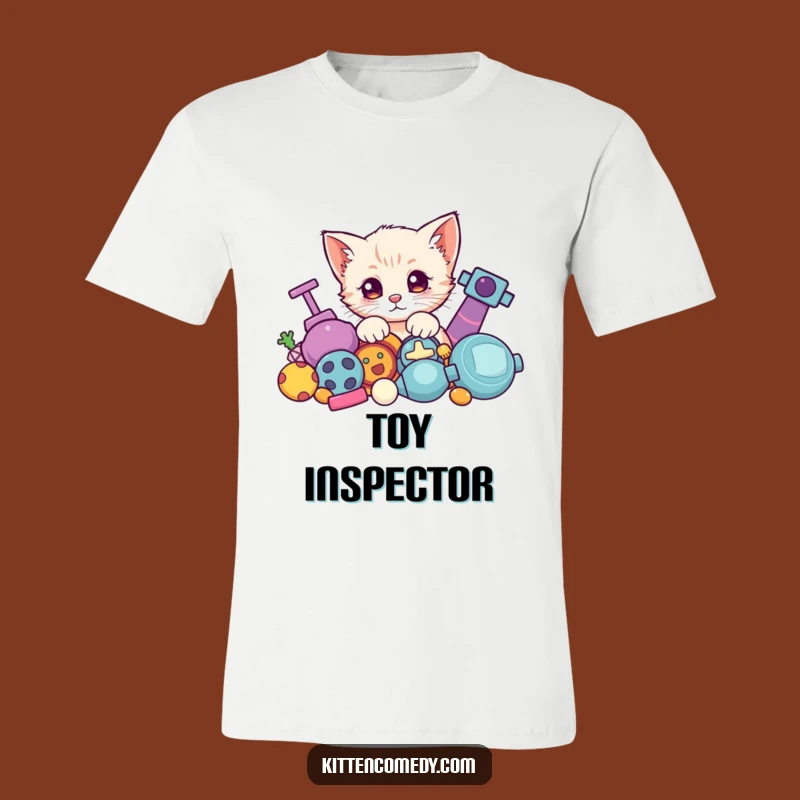Funny Kawaii Kitten Toy Peek T-Shirt - Playful & Cute Gift for Cat Lovers
