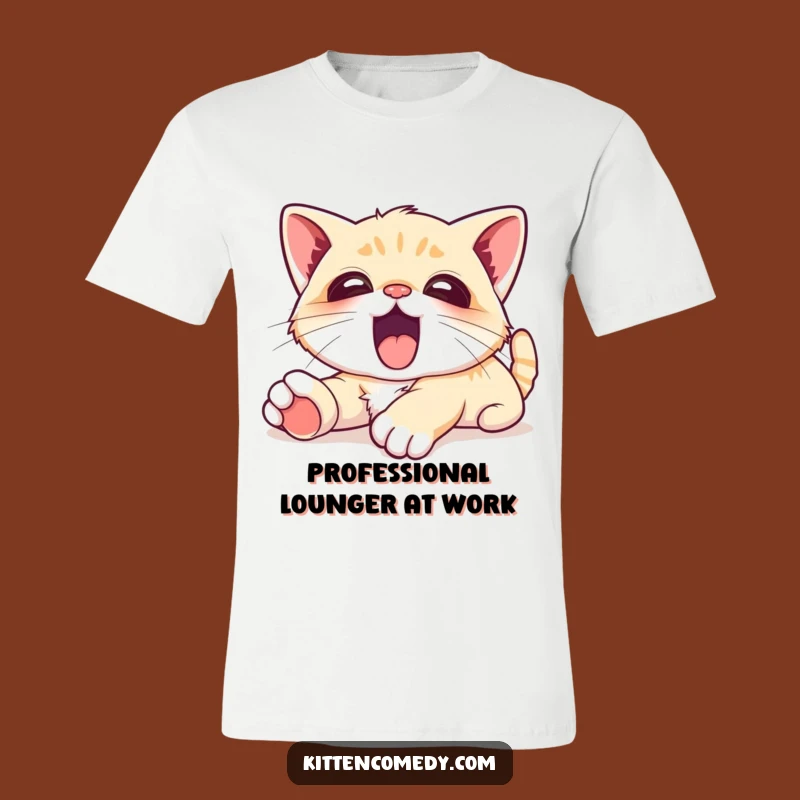 Funny Kawaii Kitten Yawn T-Shirt - Comfy & Hilarious Relaxed Cat Tee