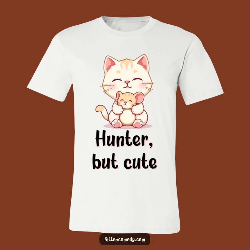 Funny Kitten Mouse T-Shirt: Playful Kitty Offering Toy - Cute Humorous Gift