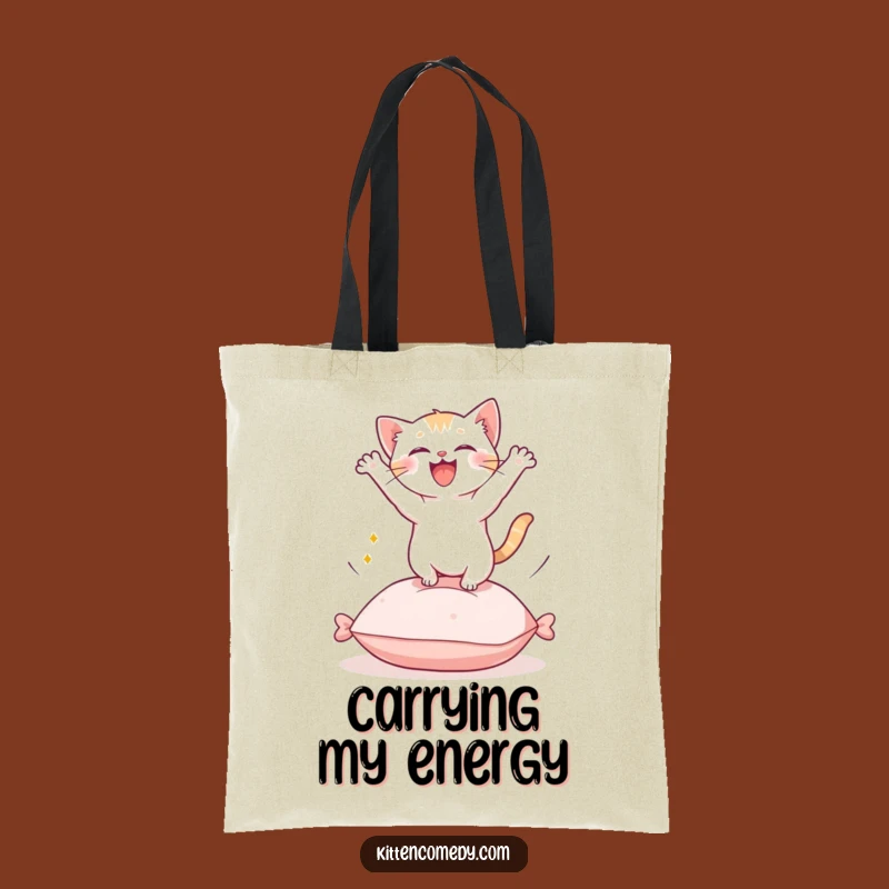 Funny Kawaii Kitten Leap Tote Bag - Carry Your Cat-titude in Style!
